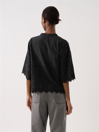 Lollys Laundry LouiseLL Blouse SS Washed Black